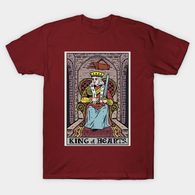 King of Hearts Tarot Card Valentines Day T-Shirt by TheGhoulishGarb